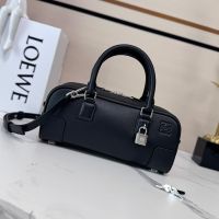 Loewe Amazona 23 Cropped Bag In Nappa Calfskin Black/Silver