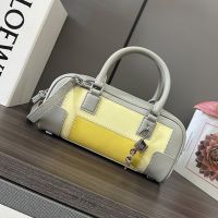 Loewe Amazona 23 Cropped Bag In Nappa Calfskin Grey/Yellow