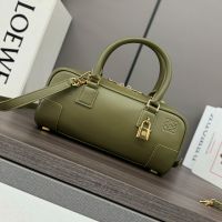 Loewe Amazona 23 Cropped Bag In Nappa Calfskin Olive