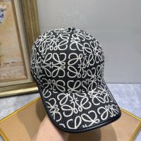 Loewe Anagram Baseball Cap In Jacquard Black/White