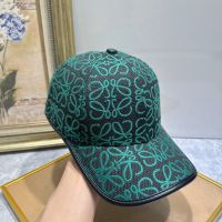 Loewe Anagram Baseball Cap In Jacquard Green