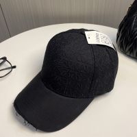 Loewe Anagram Baseball Cap In Jacquard and Canvas Black