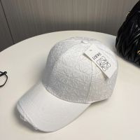 Loewe Anagram Baseball Cap In Jacquard and Canvas White