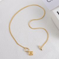 Loewe Anagram Pendant Necklace In Metal Gold