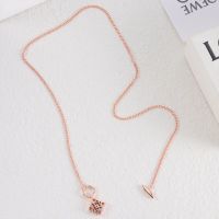Loewe Anagram Pendant Necklace In Metal Rose Gold