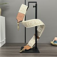 Loewe Anagram Strap In Jacquard And Calfskin Khaki/Brown