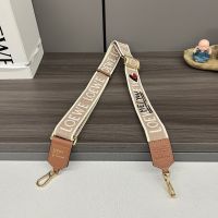 Loewe Anagram Strap with Love Motif In Jacquard And Calfskin Khaki/Brown