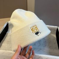 Loewe Anagram Susuwatari Embroidery Beanie In Wool White
