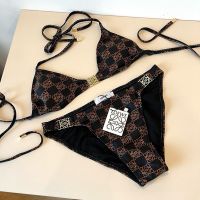 Loewe Anagram Triangular Bikini with Ties Women Lycra Black