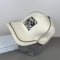 Loewe Anagram Embroidery Baseball Cap In Canvas Beige