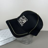 Loewe Anagram Embroidery Baseball Cap In Canvas Black