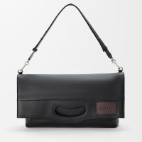 Loewe Bob Folded Tote In Shiny Supple Calfskin Black