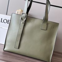 Loewe Buckle Horizontal Tote In Classic Calfskin Olive