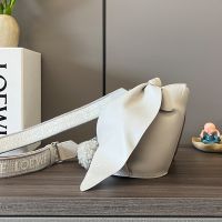 Loewe Bunny Bag with Jacquard Strap In Nappa Calfskin Grey