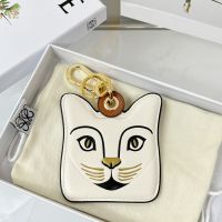 Loewe Cat Charm In Calfskin White