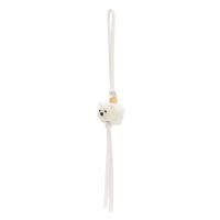 Loewe Chow Chow Charm In Felt and Calfskin White