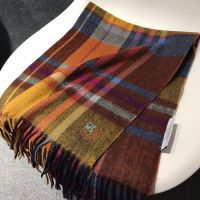 Loewe Classic Check Cashmere Scarf In Yellow