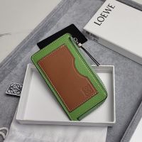 Loewe Coin Cardholder In Grained Calfskin Green
