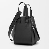 Loewe Compact Hammock Bag In Classic Calfskin Black