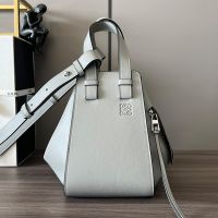 Loewe Compact Hammock Bag In Classic Calfskin Grey