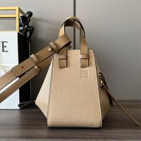 Loewe Compact Hammock Bag In Soft Grained Calfskin Sand