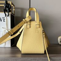 Loewe Compact Hammock Bag In Soft Grained Calfskin Yellow