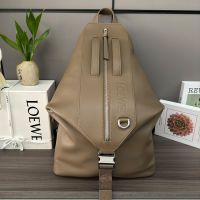 Loewe Convertible Backpack In Classic Calfskin Khaki