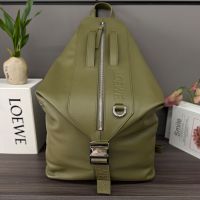 Loewe Convertible Backpack In Classic Calfskin Olive