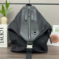 Loewe Convertible Backpack In Nylon and Calfskin Black