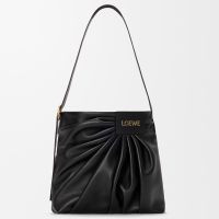 Loewe Draped Tote In Mellow Nappa Lambskin Black