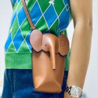 Loewe Elephant Pocket In Classic Calfskin Brown