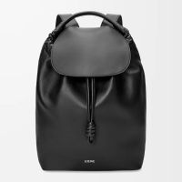 Loewe Flamenco Backpack In Shiny Supple Calfskin Black