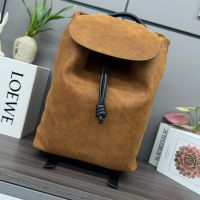 Loewe Flamenco Backpack In Suede and Calfskin Brown
