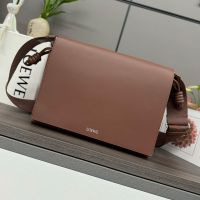 Loewe Flamenco Satchel In Shiny Supple Calfskin Brownie