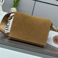 Loewe Flamenco Satchel In Suede Brown