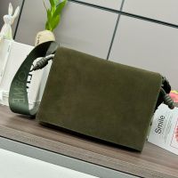 Loewe Flamenco Satchel In Suede Olive