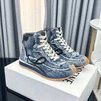 Loewe Flow Runner High Top Sneakers Unisex Denim In Blue