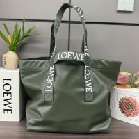 Loewe Fold Shopper In Fold Shopper In Paper Calfskin Green