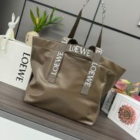 Loewe Fold Shopper In Fold Shopper In Paper Calfskin Khaki