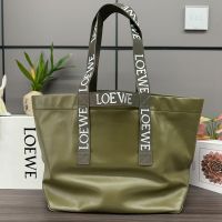 Loewe Fold Shopper In Fold Shopper In Paper Calfskin Olive