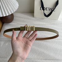 Loewe Graphic Logo Buckle Belt 1.5 In Smooth Calfskin Green/Gold