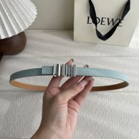Loewe Graphic Logo Buckle Belt 1.5 In Smooth Calfskin Light Blue/Silver