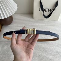 Loewe Graphic Logo Buckle Belt 1.5 In Smooth Calfskin Navy Blue/Gold