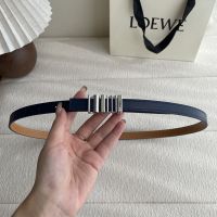 Loewe Graphic Logo Buckle Belt 1.5 In Smooth Calfskin Navy Blue/Silver