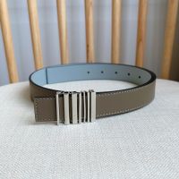 Loewe Graphic Logo Buckle Belt 2.8 In Smooth Calfskin Grey/Silver