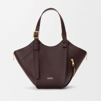 Loewe Hammock Flip Bag In Classic Calfskin Dark Chestnut