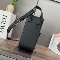 Loewe Hammock Slice Bag In Shiny Calfskin Black