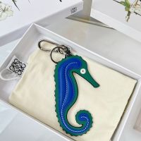 Loewe Hippocampus Charm In Calfskin Blue