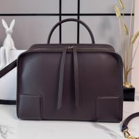 Loewe Large Amazona 180 Bag In Soft Calfskin Dark Chestnut
