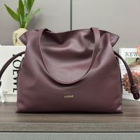 Loewe Large Flamenco Clutch In Nappa Calfskin Burgundy